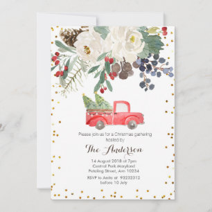 Convite Floral de Natal para Caminhão de inverno