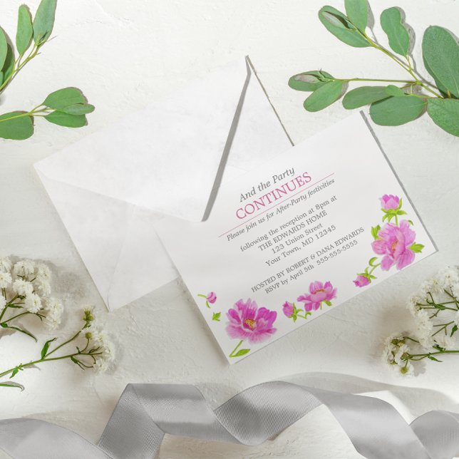 Convite Floral de Peônias Rosa Prata para Festa Ap (Criador carregado)