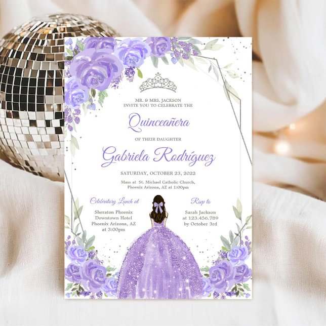 Convite Floral de Quinceanera (Criador carregado)