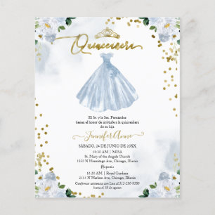 Convite Floral de Quinceanera Espanhol Orçamento