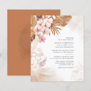 Convite Floral de Terracota com Grama das Pampas E