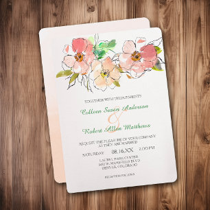 Convite floral do casamento da impressão da