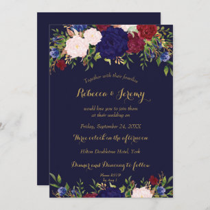 convite floral do casamento do vinho do marsala do