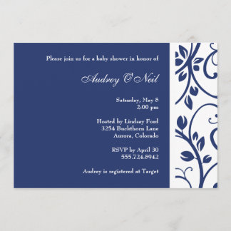 Convite floral do chá de fraldas da videira dos