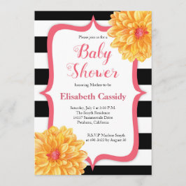 Convite floral do chá de fraldas do rosa e do