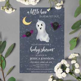 Convite Floral do Halloween Little Boo Starry Nigh