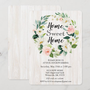 Convite floral do Housewarming da grinalda