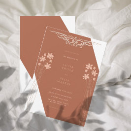 Convite Floral do outono de Duas Cores do Elegente