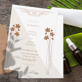 Convite Floral do outono de Duas Cores do Elegente