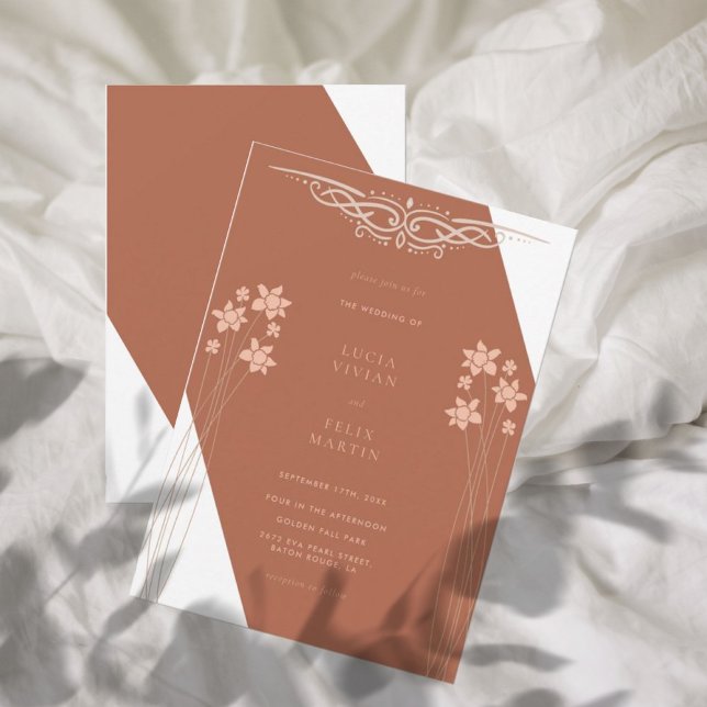 Convite Floral do outono de Duas Cores do Elegente (Criador carregado)