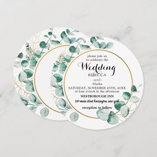 Convite floral elegante (Frente/Verso)