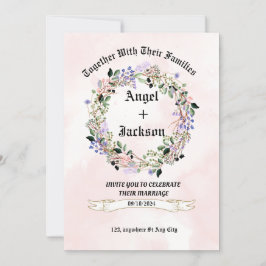 Convite Floral Elegante | Casamento Personalizável