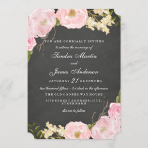 Convite floral elegante do casamento do quadro