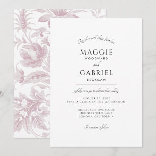 Convite Floral Elegante Dusty Rosa