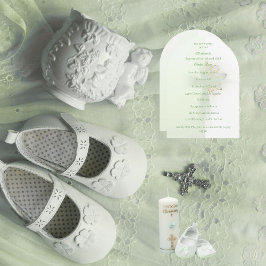 Convite floral elegante para batismo floral