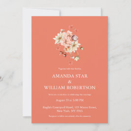 Convite Floral Elegante Terracotta