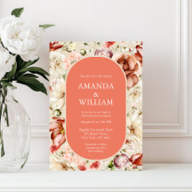 Convite Floral Elegante Terracotta