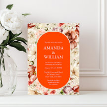 Convite Floral Elegante Terracotta