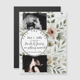 Convite Floral em Aquarela Verde Oliva Caqui para 