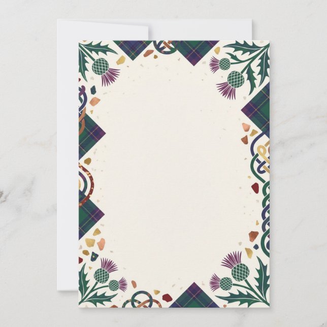 Convite Floral Escuro Adicione Seu Próprio Texto (Frente)