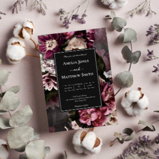 Convite Floral Escuro e Moody