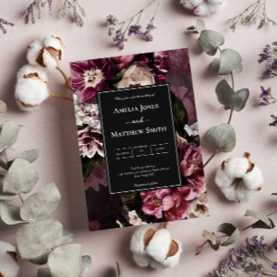 Convite Floral Escuro e Moody