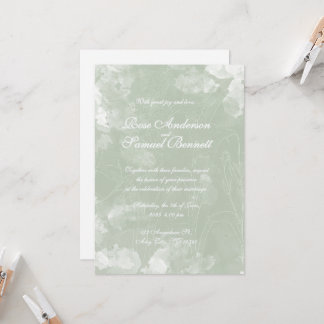 Convite Floral Floral de Watercolor Green