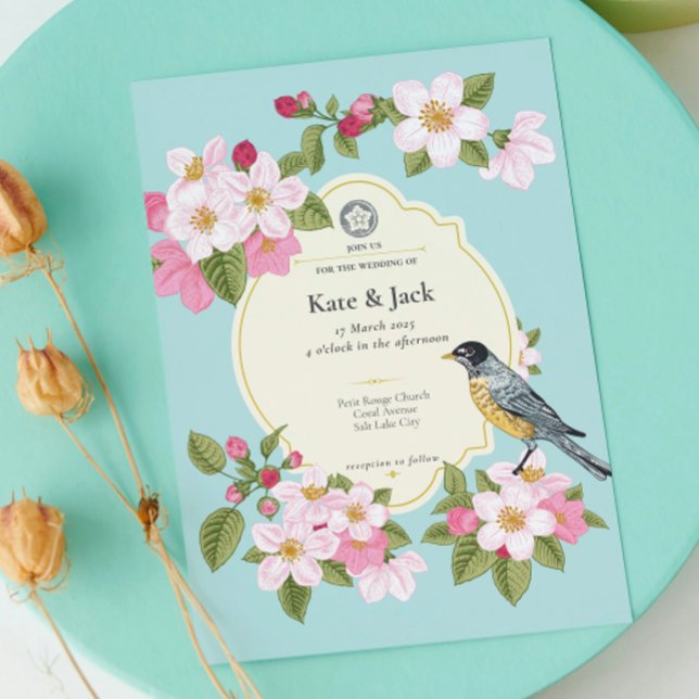 Convite Floral Japonês Elegante (japanese wedding invitation)