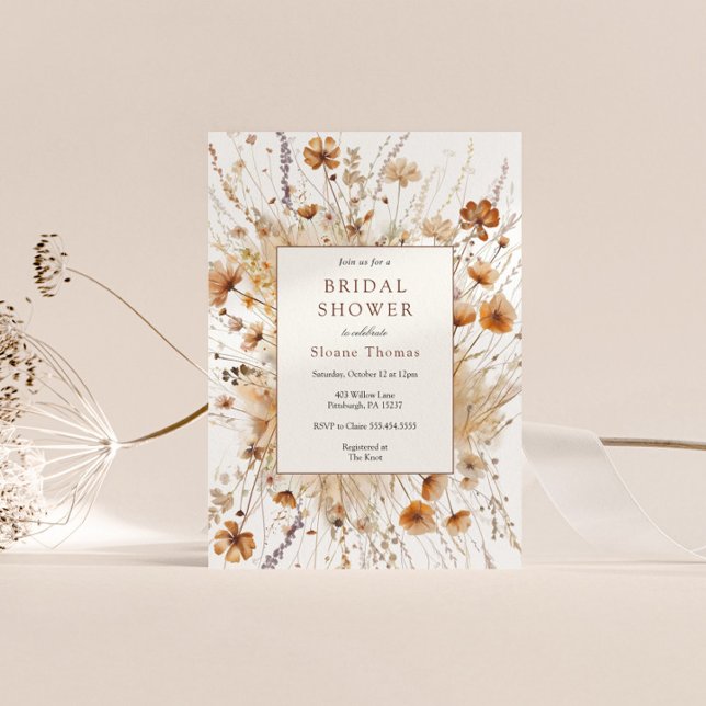 Convite Floral Laranja do Chá de panela de outono (Criador carregado)