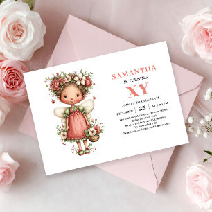 Convite Floral Mágico de Aniversário da Menina Fad