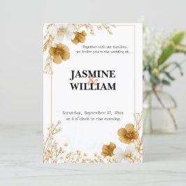 ✨ Convite Floral Mínimo 💐 💍
