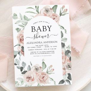 Convite Floral Orçamento para Chá de Bebê Dusty Pi