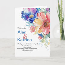 Floral Ousada de Aquarela para Casamento