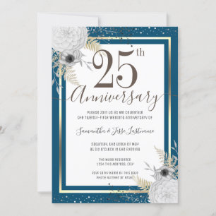 Convite Floral para Bodas de Prata de 25 Anos