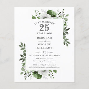 Convite Floral para Bodas de Prata de 25 Anos Orça