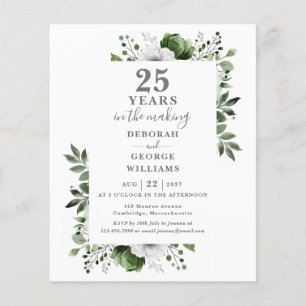 Convite Floral para Bodas de Prata dos 25 Anos Bud