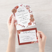 Convite Floral para Casamento Boho Country
