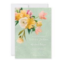 Convite Floral para Casamento de Bold e Bright Blo