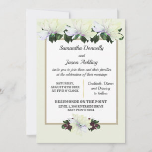 Convite Floral para Casamento de Magnolia Branca G