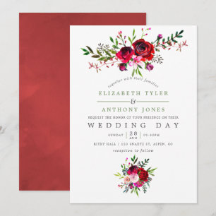 Convite Floral para Casamento de Outono