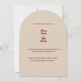 Convite Floral para Casamento Elegante Beige & Bur