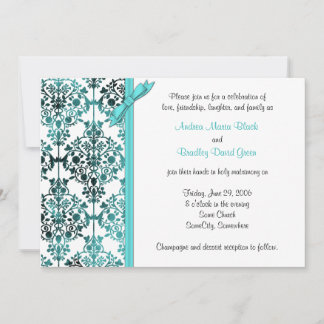 Convite Floral para Casamento Floral Black White A