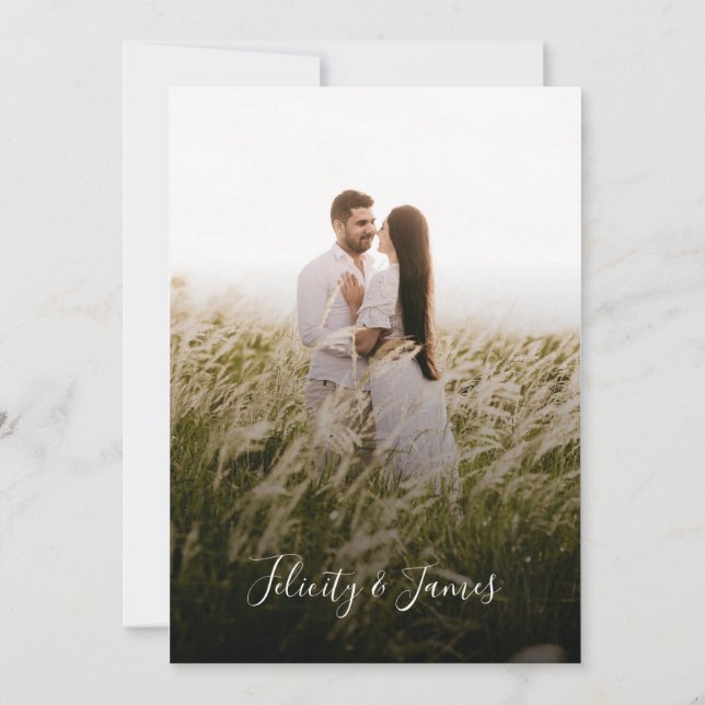 Convite Floral para Casamento Verde (Verso)