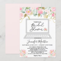 Convite Floral para Chá de Noiva Virtual