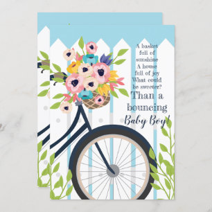 Convite Floral para Festa de Chá de fraldas