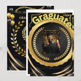 Convite Floral Preto e Dourado | Lu Elegante