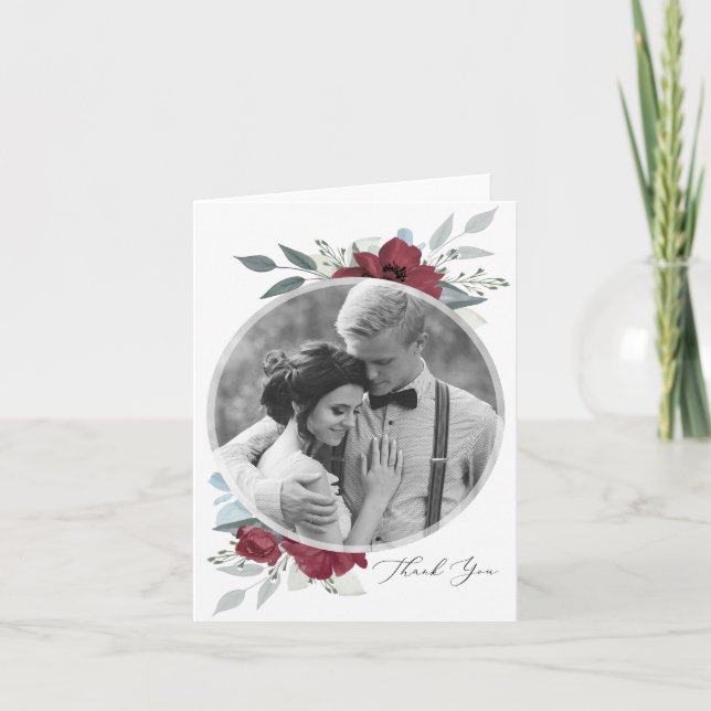 Convite Floral Romance Obrigado (Frente)