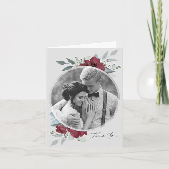 Convite Floral Romance Thank You (Frente)