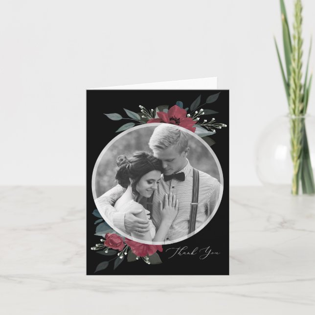 Convite Floral Romance Thank You (Frente)