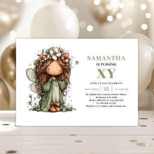 Convite Floral Sábio de 3º Aniversário da Garota F